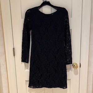 DKNY Size Petite, black lace dress